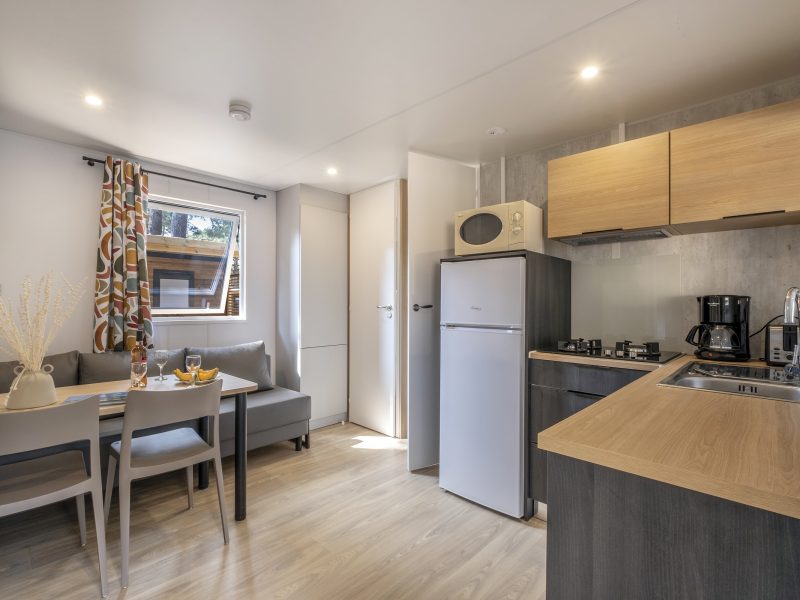 Location  CLIMATISE : Mobile-home, 4 personnes, 2 chambres, Climatisation, Lave-vaisselle, Terrasse couverte au camping Le Suroit - 2