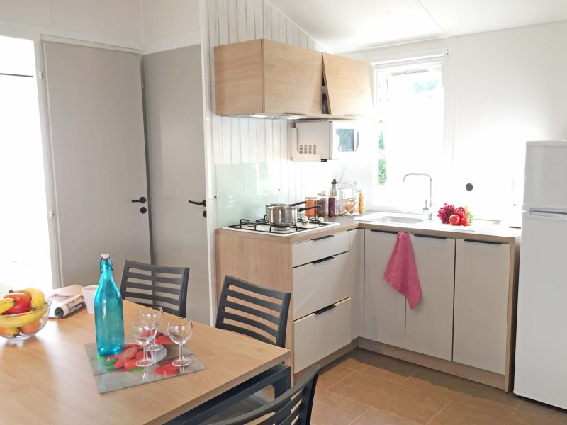 Location  Mobile home, 5 people, 2 bedrooms, less than 8 years old, Covered wooden terrace au camping Le Suroit - 1