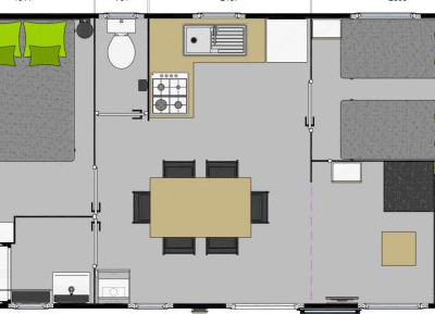 Location  GRAND CONFORT : Mobile home, 4/5 personnes, 2 chambres, Terrasse couverte au camping Le Suroit - 5