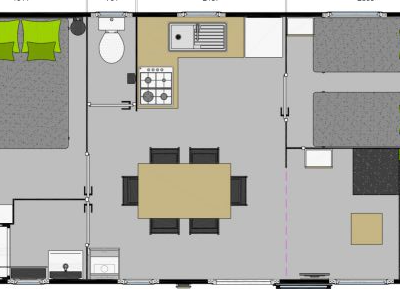 Location  GRAND CONFORT : Mobile home, 4/5 persons, 2 bedrooms, covered terrace au camping Le Suroit - 5