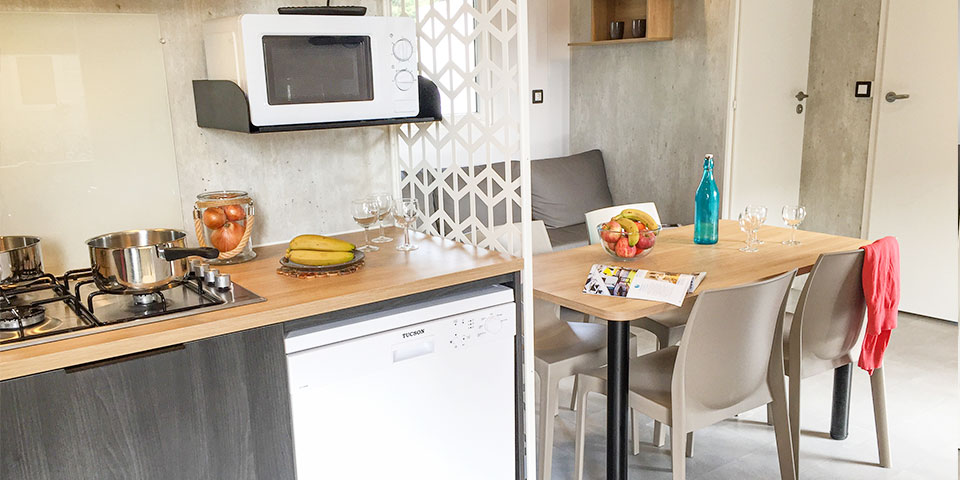 Location  QUARTIER: TV Mobile home, 4 people, 2 bedrooms, covered terrace au camping Le Suroit - 2