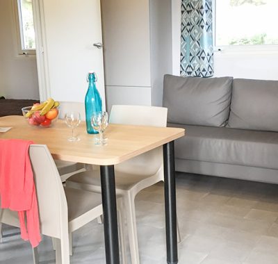 Location  QUARTIER : Mobil-Home TV, 4 personnes, 2 chambres, Terrasse Couverte au camping Le Suroit - 1