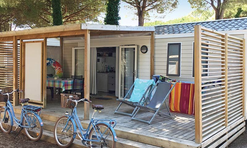 Location  QUARTIER : Mobil-Home TV, 5 personnes, 2 chambres, Terrasse Couverte au camping Le Suroit - 1