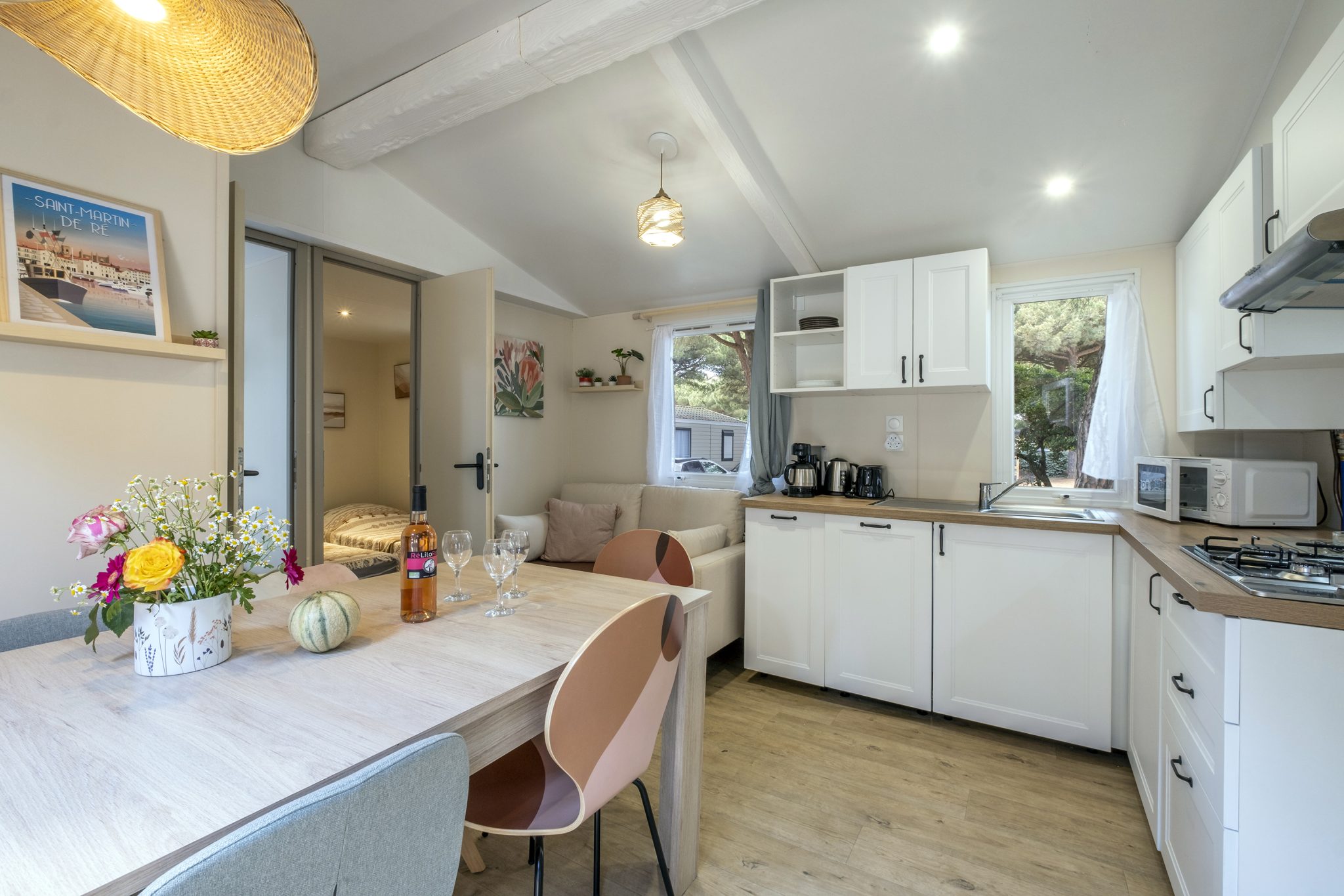 Location  RHETAISE : Cabane rhétaise 6 personnes, 3 chambres au camping Le Suroit - 1